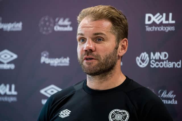 Hearts manager Robbie Neilson is looking forward to the Europa League draw.  (Photo by Ross Parker / SNS Group)