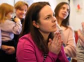 SNP leadership candidate Kate Forbes during a visit to the Association of Ukrainians in Great Britain (AUGB), in Glasgow, as she campaigns to be First Minister and SNP leader, following the resignation of First Minister Nicola Sturgeon.