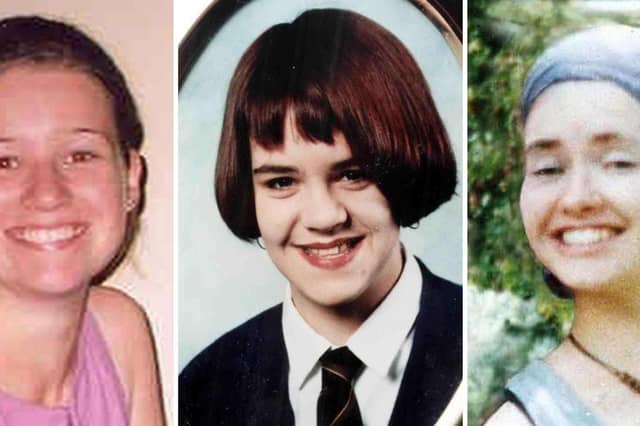 The victims of serial killer Peter Tobin (left - right) Angelika Kluk, Vicky Hamilton and Dinah McNicol.