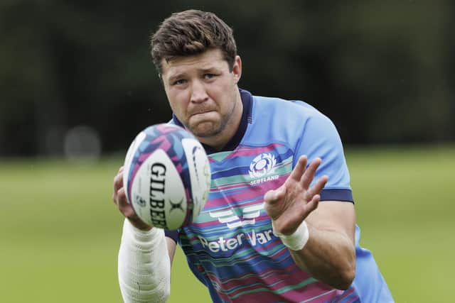 Grant Gilchrist, who has his sights set on a third Rugby World Cup, during a Scotland training session at Oriam in Edinburgh this week. (Photo by Mark Scates / SNS Group)