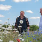 TV presenter Jeremy Clarkson, right, with fellow Diddly Squat farmer Kaleb Cooper. (Picture: ©Ellis O'Brien/Prime Video)