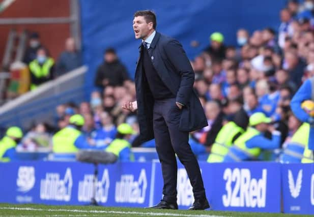 Rangers manager Steven Gerrard saw his team come from behind to beat Hibs 2-1 at Ibrox and return to the top of the Premiership table. (Photo by Craig Foy / SNS Group)