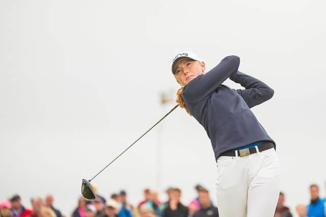 West Kilbride's Louise Duncan in action during the first round of the AIG Women's Open at Carnoustie. Picture: Tristan Jones