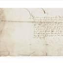 The letter, written to a powerful Scottish earl about a land transaction, is predicted to fetch up to £1,500 at auction. PIC: Lyon & Turnbull.