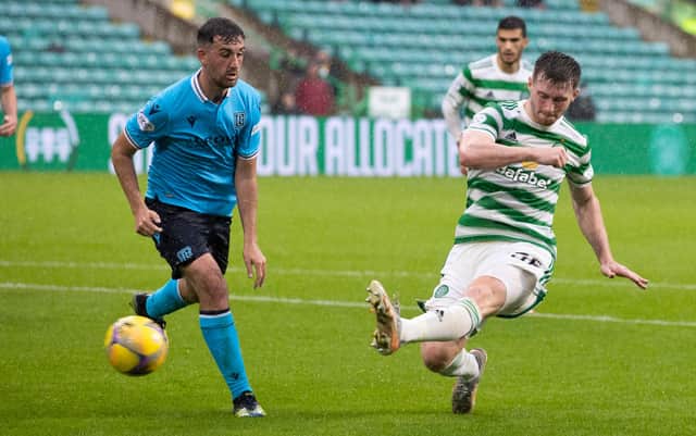 Anthony Ralston scores for Celtic against Dundee, adding to his strike against Hearts the previous week.