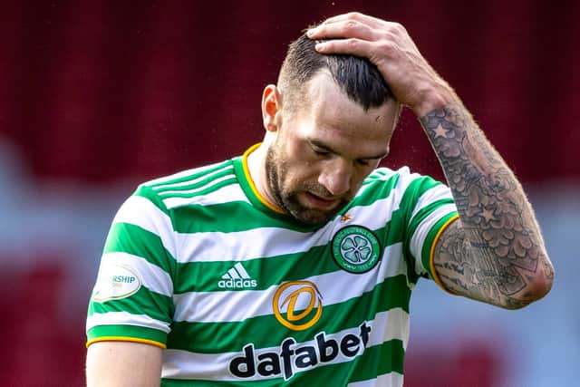 ABERDEEN, SCOTLAND - OCTOBER 25: Celtic's Shane Duffy at Full Time during a Scottish Premiership match between Aberdeen and Celtic at Pittodrie Stadium, on October 25, 2020, in Aberdeen, Scotland. (Photo by Craig Williamson / SNS Group)