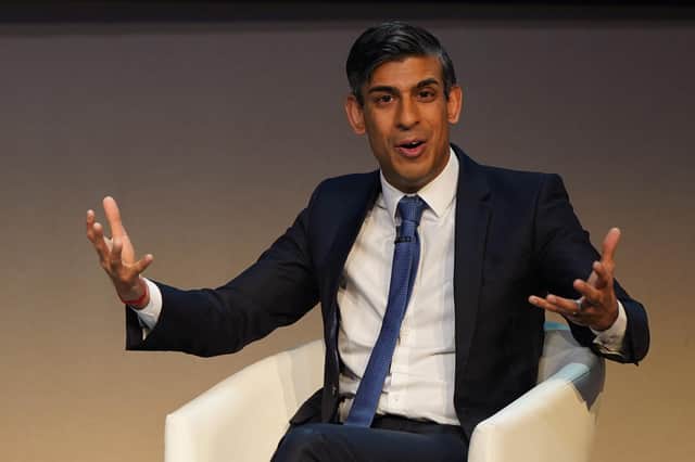 Prime Minister Rishi Sunak during a Q and A with Scottish Conservative leader Douglas Ross on the first day of the Scottish Conservative party conference at the Scottish Event Campus (SEC) in Glasgow.