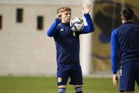 Dundee United's Kai Fotheringham during a Scotland Under-21s training session at Oriam this week. (Photo by Paul Devlin / SNS Group)