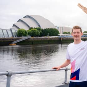 Duncan Scott with the Baton to kick off The King's Baton Relay in Glasgow