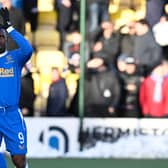 Jermain Defoe applauds the Rangers fans after what proved to be his last appearance for the club as a substitute in the 3-1 win over Livingston at the Toni Macaroni Arena on November 28, 2021.  (Photo by Rob Casey / SNS Group)