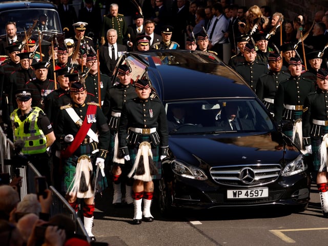King Charles III, the Princess Royal, the Duke of York and the Earl of Wessex walk behind Queen Elizabeth II's coffin during the procession from the Palace of Holyroodhouse to St Giles' Cathedral, Edinburgh. Picture date: Monday September 12, 2022.