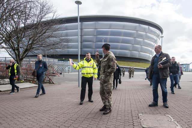 The Army in Glasgow at the SECC on Saturday. Picture: John Devlin