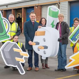 First Bus York team unveil plans for all-electric depot with local councillor. Picture: Richard Walker/ImageNorth