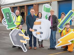 First Bus York team unveil plans for all-electric depot with local councillor. Picture: Richard Walker/ImageNorth