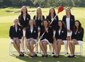 GB&I's team at Merion. Back rown, from left: Lauren Walsh, Annabell Fuller, Amelia Williamson and Hannah Darling. Front row, from left: Emily Price, Louise Duncan, captain Elaine Ratcliffe, Charlotte Heath and Caley McGinty. Picture: Chris Keane/USGA