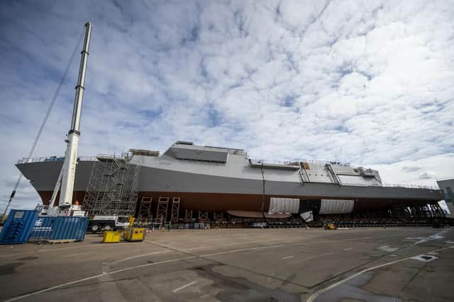 HMS Glasgow, a new Type 26 frigate for the Royal Navy, is currently under construction by BAE Systems at its Govan shipyard on the Clyde