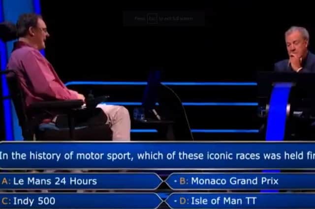 Andrew Townsley faces the £1m question. Picture: Who Wants To Be A Millionaire.