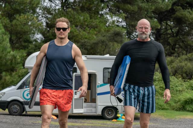 Outlander's Sam Heughan and Graham McTavish in season two of Men In Kilts: A Roadtrip With Sam And Graham, in which the adventure-seeking duo explore New Zealand. The book of the trip, Clanlands in New Zealand: Kiwis, Kilts and an Adventure Down Under by Sam Heughan and Graham McTavish is published by Radar, hardback, £22 - Pic: Starz Entertainment, LLC/Geoffrey Short