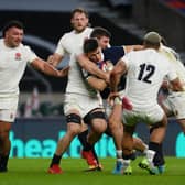 Welcome to international rugby, Cam. Scotland's new cap Cameron Redpath was right in the thick of the action against England at Twickenham