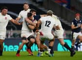 Welcome to international rugby, Cam. Scotland's new cap Cameron Redpath was right in the thick of the action against England at Twickenham