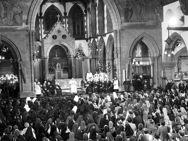 Pope John Paul II addresses members of the Roman Catholic church at St Mary's Cathedral in Edinburgh.
