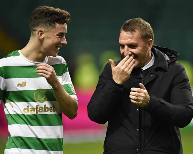 Mikey Johnston made his Celtic debut under Brendan Rodgers. Picture: SNS