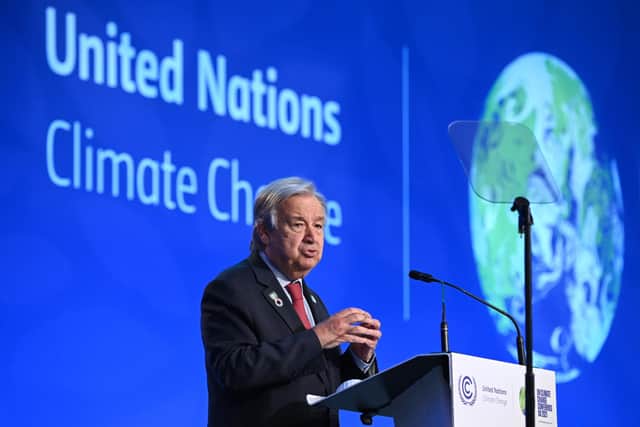 António Guterres, Secretary-General of the United Nations, has accused oil companies of trying to 'knee-cap' efforts to tackle climate change (Picture: Jeff J Mitchell/Getty Images)