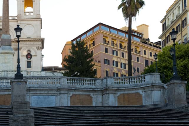 Hotel Hassler Roma, sits at the top of the city's Spanish Steps. Pic: Contributed