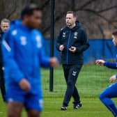 New manager Michael Beale during a Rangers training session at Auchenhowie. (Photo by Craig Williamson / SNS Group)