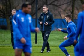 New manager Michael Beale during a Rangers training session at Auchenhowie. (Photo by Craig Williamson / SNS Group)