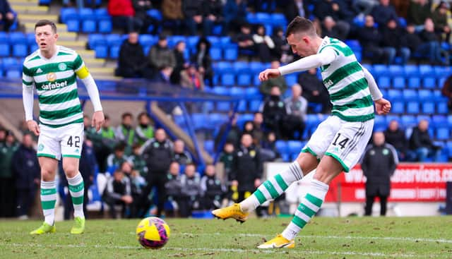 In netting Celtic's final goal in their 4-1 victory away to St Johnstone, David Turnbull ensured his team have now bagged four goals in four of their past eight league outings.  (Photo by Alan Harvey / SNS Group)