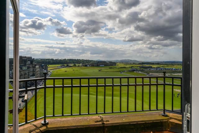The view across the 18th hole of the Old Course from the apartment balcony. Picture: Savills