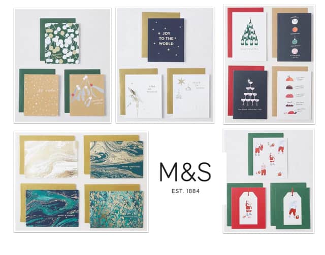 A selection of this year's M&S Christmas cards