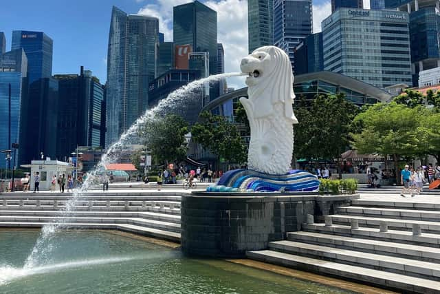 The Merlion in Merlion Park, Singapore. Pic: Hannah Stephenson/PA.