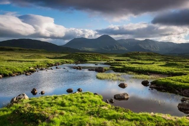 Rannoch Moor is one of the more scenic views on The Jacobite steam train, and was used to play the menacing location where the death eaters board the train in the first instalment of the Deathly Hallows.