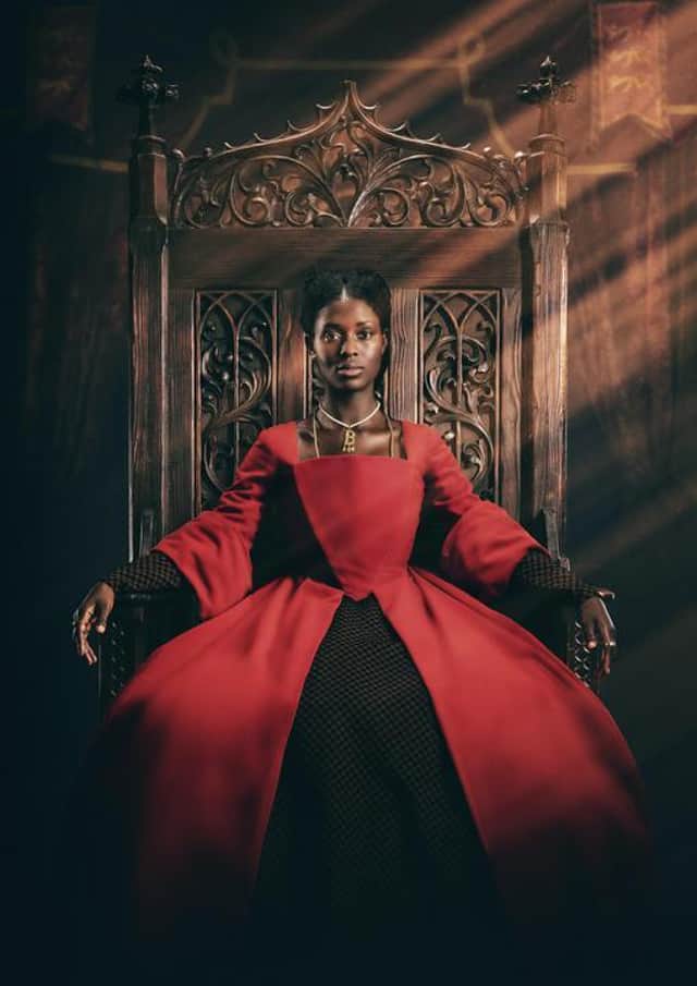 Jodie Turner-Smith as Anne Boleyn in the new Channel 5 TV series. Picture: PA Photo/ViacomCBS Networks International