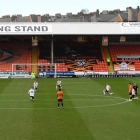 Dundee United players make a stand against racism instead of taking a knee before their 1-0 win over Aberdeen at Tannadice  (Photo by Craig Foy / SNS Group)