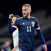Oli McBurnie remembered Michael Stewart criticism with a brutal response on Twitter. Picture: SNS