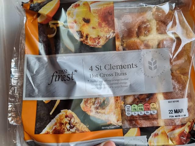 Tesco St Clement's hot cross buns