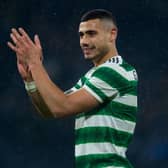 Giorgos Giakoumakis remains a Celtic player ahead of the midweek fixture against St Mirren. (Photo by Craig Foy / SNS Group)