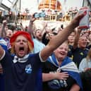Scotland fans gather in a Munich fanzone to watch as Scotland played Germany in the opening match of UEFA Euro 2024 on Friday.