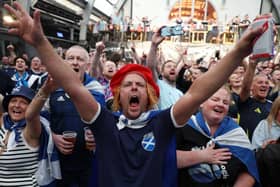 Scotland fans gather in a Munich fanzone to watch as Scotland played Germany in the opening match of UEFA Euro 2024 on Friday.