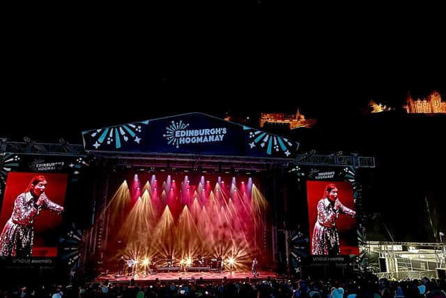 Sophie Ellis-Bextor opened Edinburgh's Hogmanay festival with a headline gig in Princes Street Gardens.