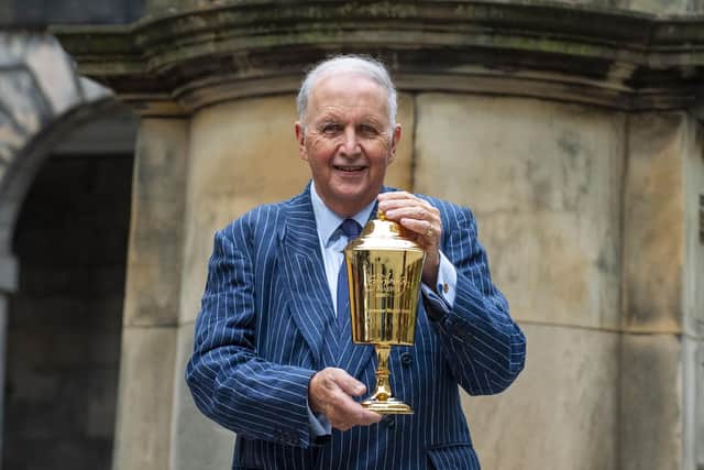 Surrounded by family, friends and invited guests, Mr McCall Smith received an engraved Loving Cup from Lord Provost Frank Ross.