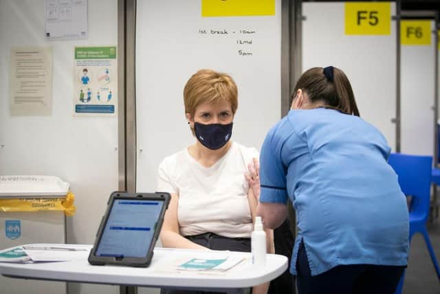 Nicola Sturgeon has received her second dose of the Oxford/AstraZeneca coronavirus vaccine, nine-and-a-half weeks after her first jab.