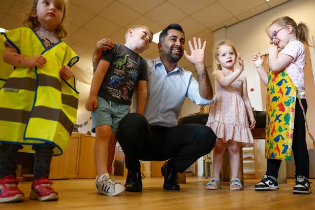 Humza Yousaf on a recent visit to Rowantree Primary School Early Years Service (Picture: Jeff J Mitchell/Getty Images)