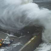 Storm Babet hits Stonehaven harbour. Picture: Lisa Ferguson