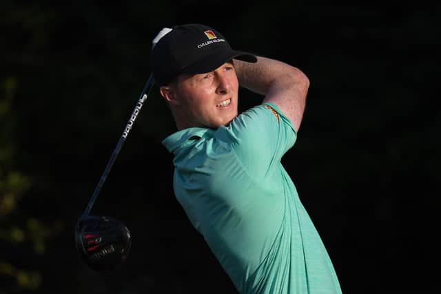 Craig Howie hits off on the third tee during day two of the Golf in Dubai Championship at Jumeirah Golf Estates. Picture: by Ross Kinnaird/Getty Images