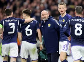 Scotland manager Steve Clarke sought to dampen down the excitement following the 2-0 defeat of Spain (Picture: Steve Welsh/PA)