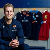 Duhan van der Merwe during Edinburgh Rugby media access at the DAM Health Stadium, on October 11, 2022, in Edinburgh, Scotland.  (Photo by Ross Parker / SNS Group)